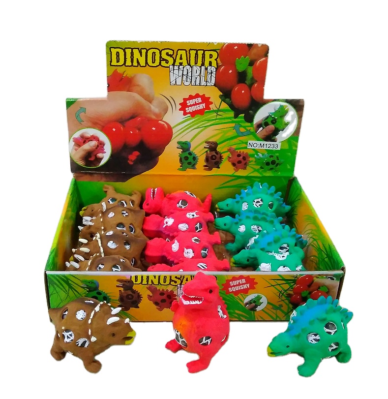 12 PCS Stress Relief Toy Dinosaur Model Mesh Squishy Anti Stress Toy